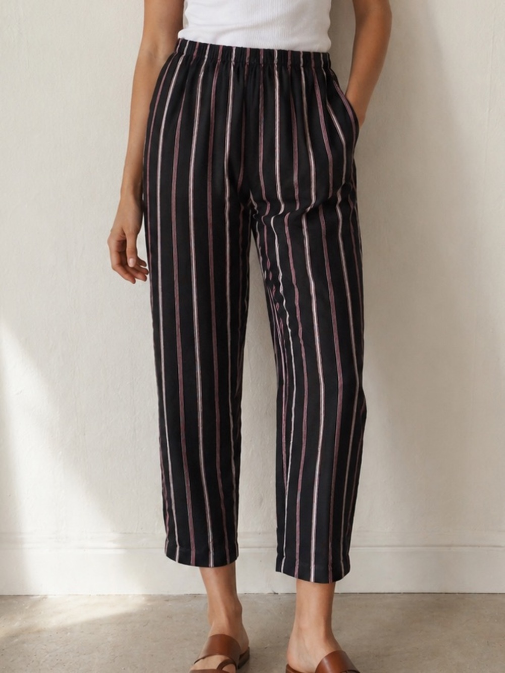 Brandy Melville Cropped Striped Pants